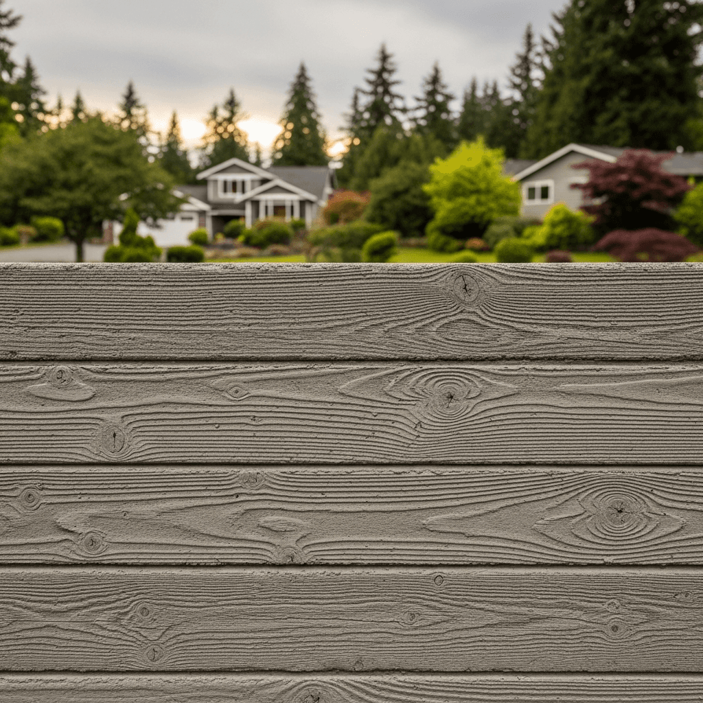 Board-formed concrete wall with wood grain texture — Daedalus Contracting, Lower Mainland BC