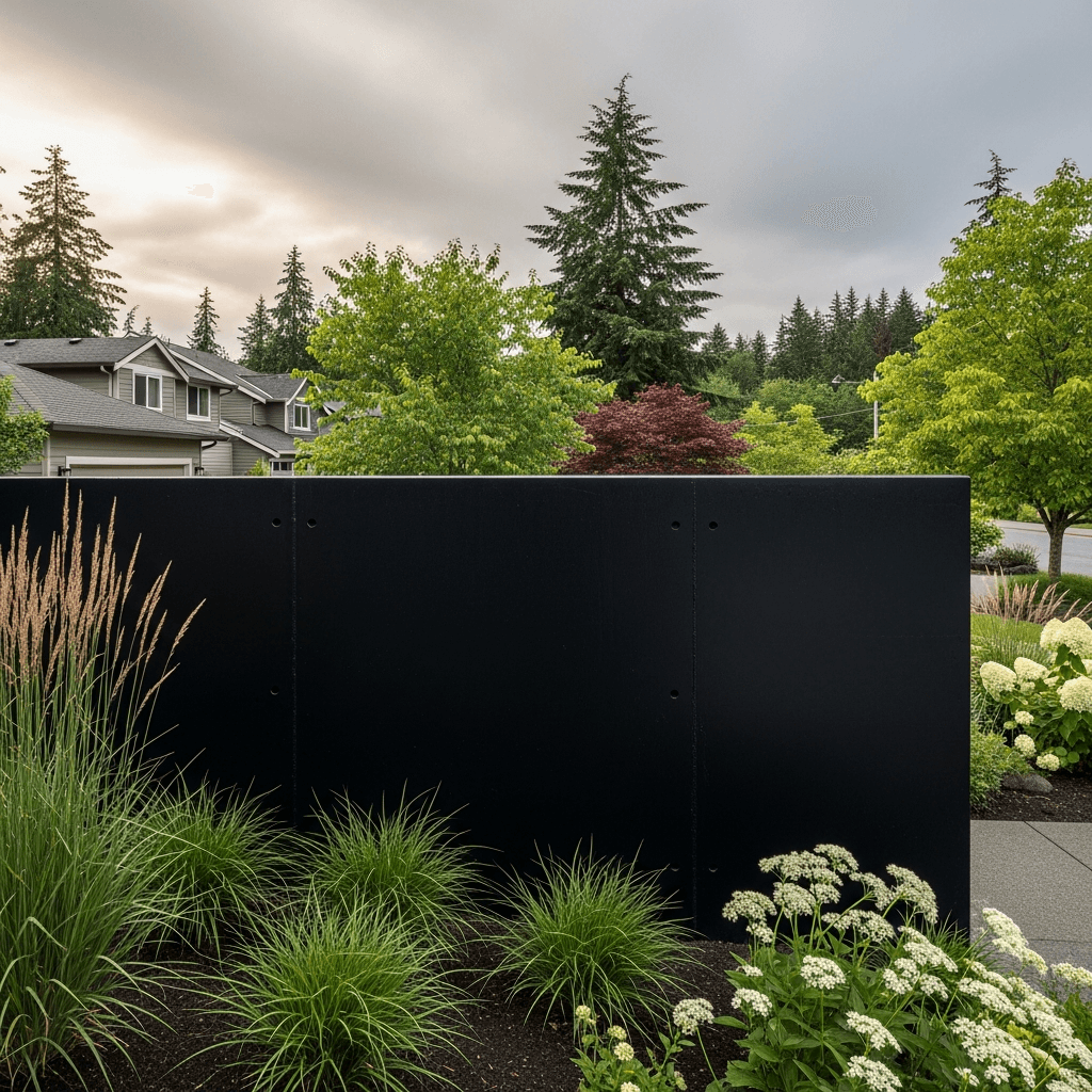 Charcoal pigmented architectural concrete wall — Daedalus Contracting, Lower Mainland BC